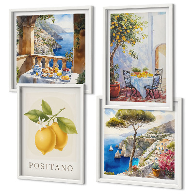 Pripravljena stenska galerija Pogledi na arhitekturo limone v Positanu