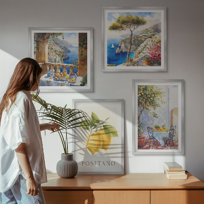 Pripravljena stenska galerija Pogledi na arhitekturo limone v Positanu