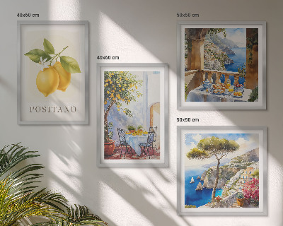 Pripravljena stenska galerija Pogledi na arhitekturo limone v Positanu