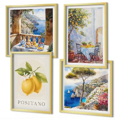 Pripravljena stenska galerija Pogledi na arhitekturo limone v Positanu