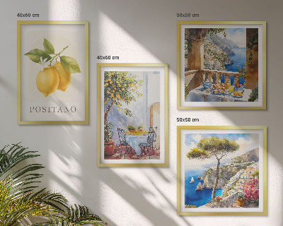 Pripravljena stenska galerija Pogledi na arhitekturo limone v Positanu