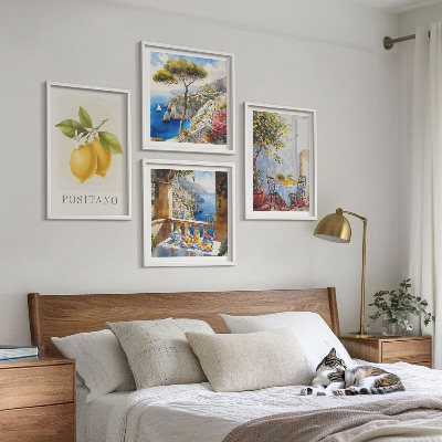 Pripravljena stenska galerija Pogledi na arhitekturo limone v Positanu