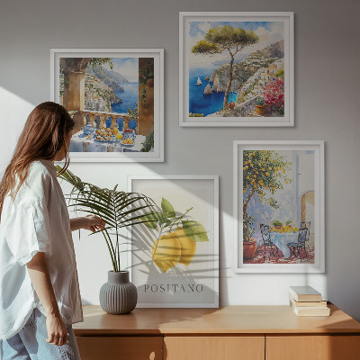 Pripravljena stenska galerija Pogledi na arhitekturo limone v Positanu