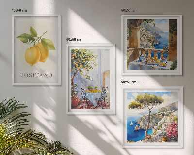 Pripravljena stenska galerija Pogledi na arhitekturo limone v Positanu