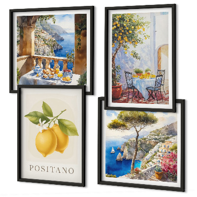 Pripravljena stenska galerija Pogledi na arhitekturo limone v Positanu