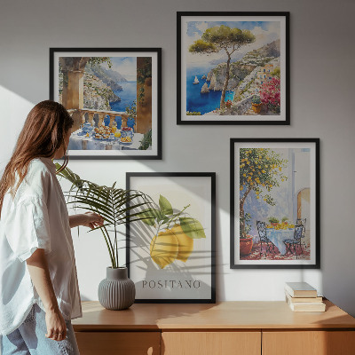 Pripravljena stenska galerija Pogledi na arhitekturo limone v Positanu