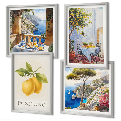 Pripravljena stenska galerija Pogledi na arhitekturo limone v Positanu