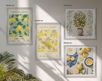 Set 4 slik v okvirju Citrusi Italija