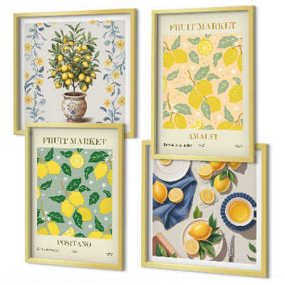 Set 4 slik v okvirju Citrusi Italija