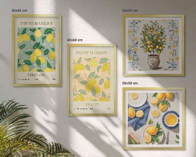 Set 4 slik v okvirju Citrusi Italija
