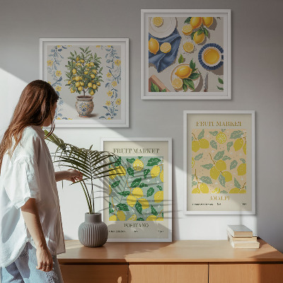Set 4 slik v okvirju Citrusi Italija