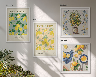 Set 4 slik v okvirju Citrusi Italija