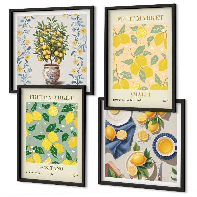 Set 4 slik v okvirju Citrusi Italija