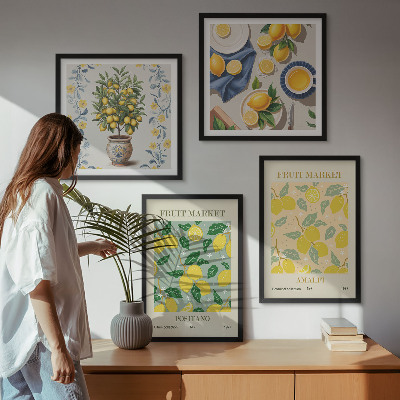 Set 4 slik v okvirju Citrusi Italija