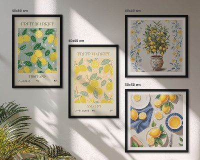 Set 4 slik v okvirju Citrusi Italija