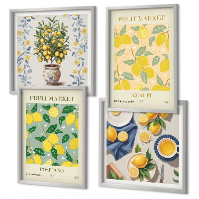 Set 4 slik v okvirju Citrusi Italija