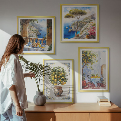 Komplet slik nad zofo Miza z morskim limoninim drevesom