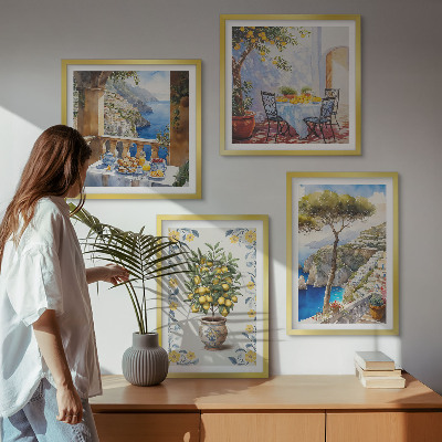 Pripravljena stenska galerija Slike morskega limoninega drevesa