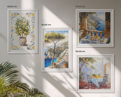 Pripravljena stenska galerija Slike morskega limoninega drevesa