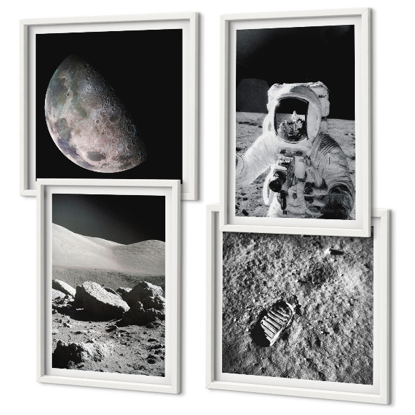 Komplet slik nad zofo Odtis astronavta na Luni