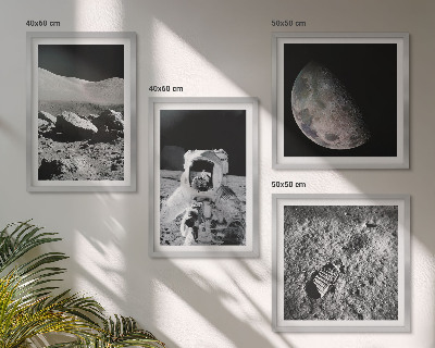 Komplet slik nad zofo Odtis astronavta na Luni