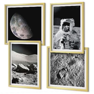 Komplet slik nad zofo Odtis astronavta na Luni