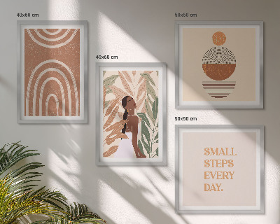 Pripravljena stenska galerija Elegantni rastlinski vzorci in geometrija