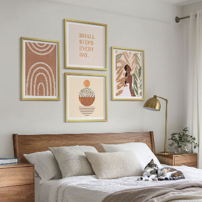 Pripravljena stenska galerija Elegantni rastlinski vzorci in geometrija