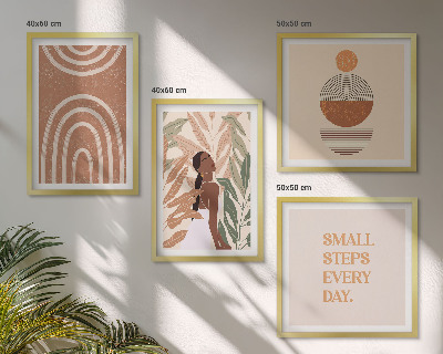 Pripravljena stenska galerija Elegantni rastlinski vzorci in geometrija