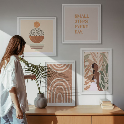 Pripravljena stenska galerija Elegantni rastlinski vzorci in geometrija