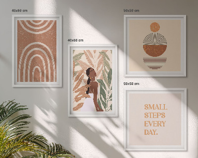 Pripravljena stenska galerija Elegantni rastlinski vzorci in geometrija