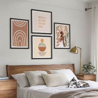 Pripravljena stenska galerija Elegantni rastlinski vzorci in geometrija