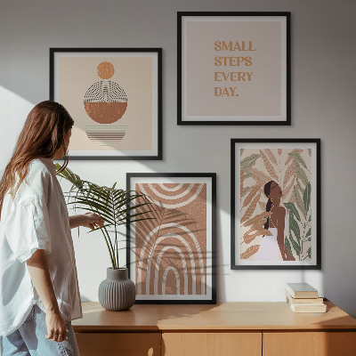 Pripravljena stenska galerija Elegantni rastlinski vzorci in geometrija