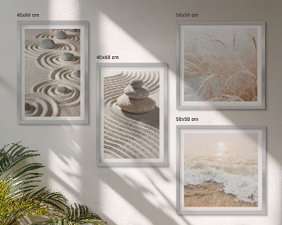 Pripravljena stenska galerija Valovi pesek voda kamenje plaža