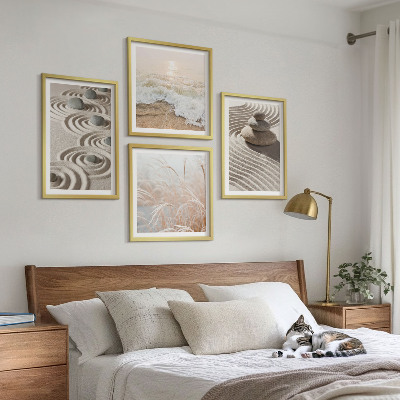 Pripravljena stenska galerija Valovi pesek voda kamenje plaža