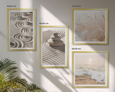 Pripravljena stenska galerija Valovi pesek voda kamenje plaža