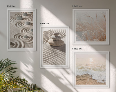 Pripravljena stenska galerija Valovi pesek voda kamenje plaža
