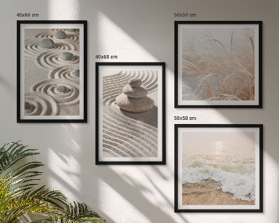 Pripravljena stenska galerija Valovi pesek voda kamenje plaža