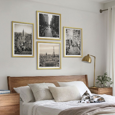 Pripravljena stenska galerija Razgledi Pariz New York stopnice