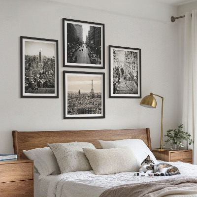 Pripravljena stenska galerija Razgledi Pariz New York stopnice