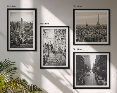 Pripravljena stenska galerija Razgledi Pariz New York stopnice