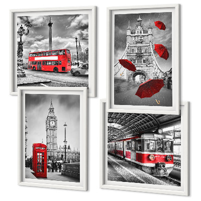 Pripravljena stenska galerija Rdeči poudarki London