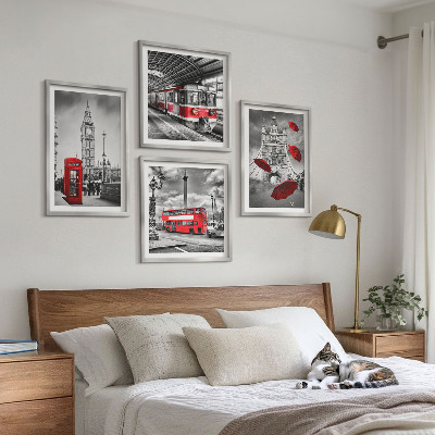 Pripravljena stenska galerija Rdeči poudarki London