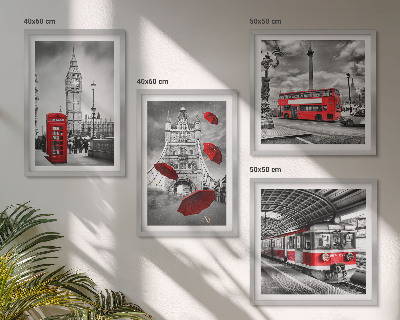 Pripravljena stenska galerija Rdeči poudarki London