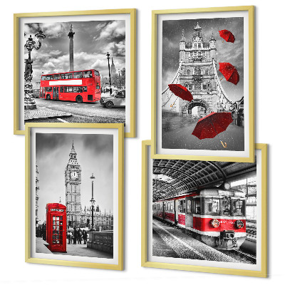 Pripravljena stenska galerija Rdeči poudarki London