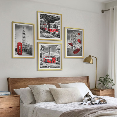 Pripravljena stenska galerija Rdeči poudarki London