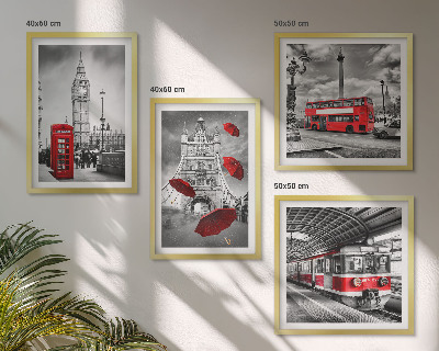 Pripravljena stenska galerija Rdeči poudarki London