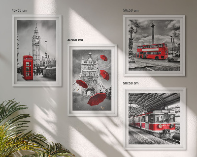 Pripravljena stenska galerija Rdeči poudarki London
