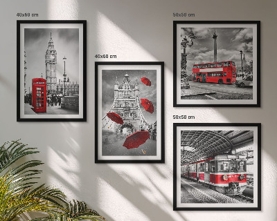 Pripravljena stenska galerija Rdeči poudarki London
