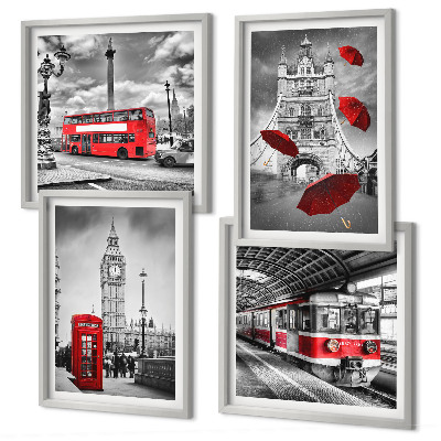 Pripravljena stenska galerija Rdeči poudarki London